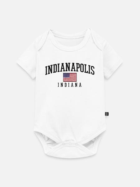 Indy Pride Flaggenlook Indiana - Baby Premium Kurzarmbody - Weiß