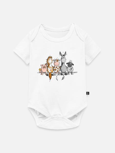 Tiere Online - Baby Premium Kurzarmbody - Weiß