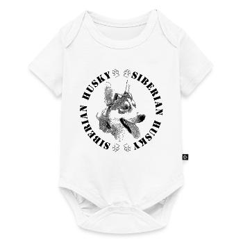 Husky avec empreinte de patte - Body à manches courtes Premium Bébé - blanc - Devant