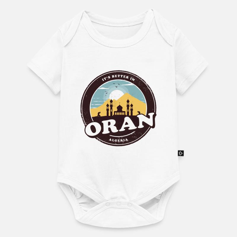 Conception de la mosquée Oran Algérie - Body à manches courtes Premium Bébé - blanc