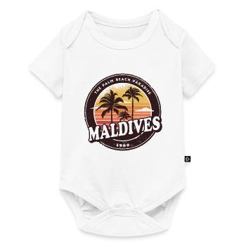 Malediven Vintage Beach Design / Geschenkidee - Baby Premium Kurzarmbody - Weiß - Vorne