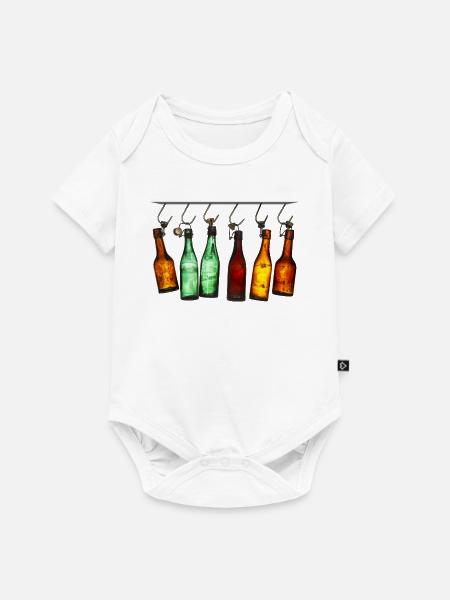 Hängende bunte Flaschen - Baby Premium Kurzarmbody - Weiß