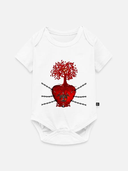 Atemberaubendes Herz mit keltischem Baum - Baby Premium Kurzarmbody - Weiß