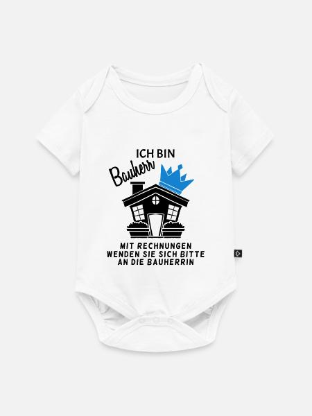 Bauherr Hausbau Baustelle Richtfest - Baby Premium Kurzarmbody - Weiß