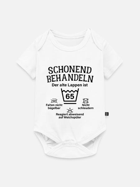 Schonend Behandeln 65 Geschenk Zum 65. Geburtstag - Baby Premium Kurzarmbody - Weiß