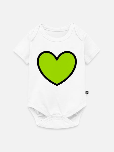 grünes Herz Symbol Herz grün Herzen Paare Geschenk - Baby Premium Kurzarmbody - Weiß