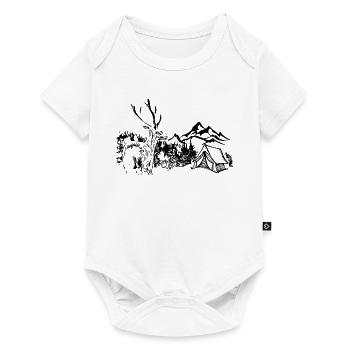 Deer, Mountains, Nature, Camping - Baby Premium short-sleeve bodysuit - white - Front
