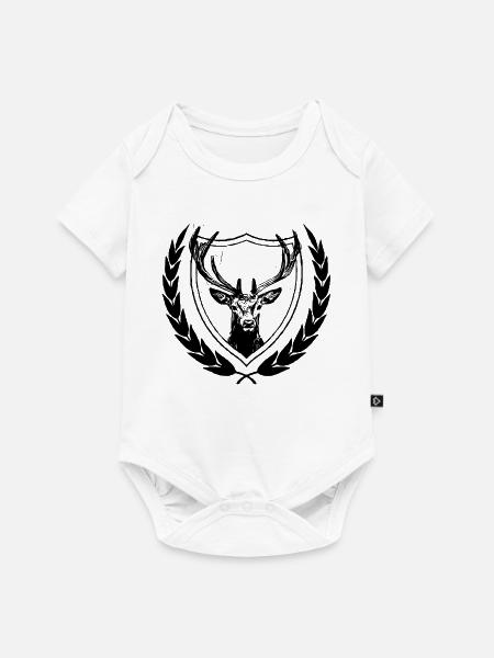 Hirschwappen - Baby Premium Kurzarmbody - Weiß