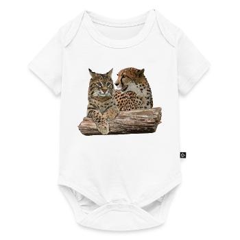 Lynx et guépard - Body à manches courtes Premium Bébé - blanc - Devant