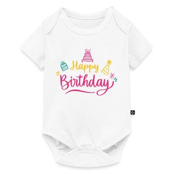 Happy Birthday Colorful Script - Baby Premium short-sleeve bodysuit - white - Front