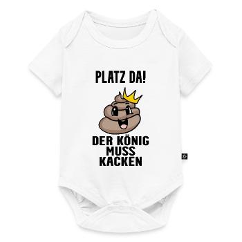 Kacke König - Baby Premium Kurzarmbody - Weiß - Vorne