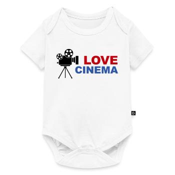 Love Cinema Bold Red Blue Typography - Baby Premium short-sleeve bodysuit - white - Front