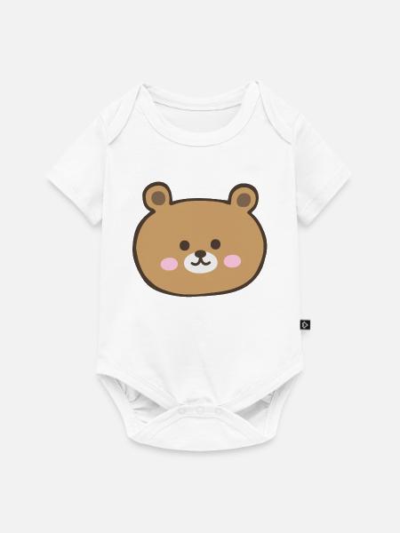 Bärengesicht - Baby Premium Kurzarmbody - Weiß