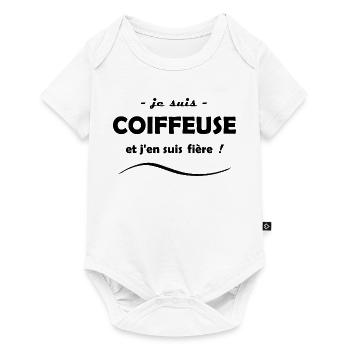 je suis coiffeuse - Body à manches courtes Premium Bébé - blanc - Devant