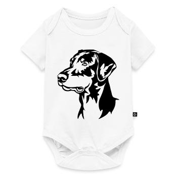 Tête de Doberman - Body à manches courtes Premium Bébé - blanc - Devant