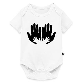 Open parents hands with children's hands - Baby Premium short-sleeve bodysuit - white - Front
