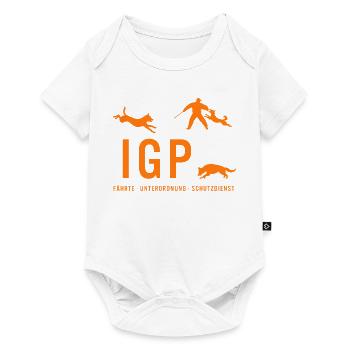 IGP Hundesport - ORANGE - Baby Premium Kurzarmbody - Weiß - Vorne
