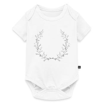 branches délicatement dessinées comme demi-couronne - Body à manches courtes Premium Bébé - blanc - Devant