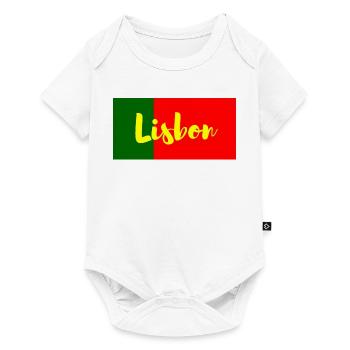 Lissabon Stadt in portugiesischen Flaggenfarben - Baby Premium Kurzarmbody - Weiß - Vorne
