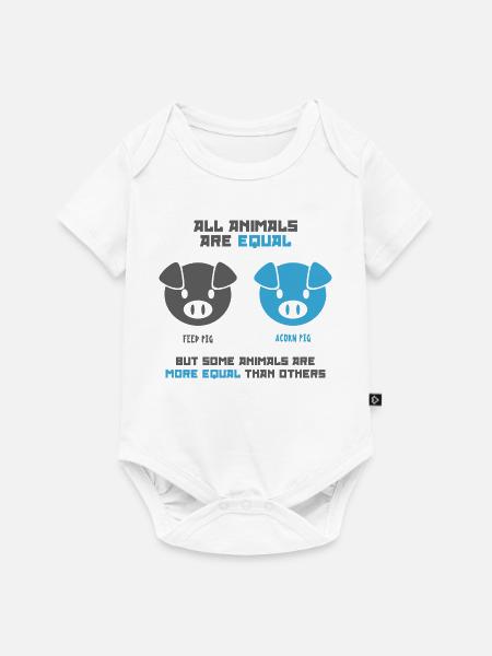 Futterschwein, Eichelschwein - Baby Premium Kurzarmbody - Weiß