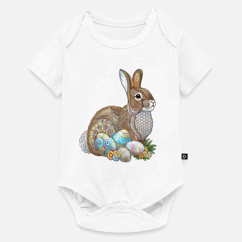 Easter Egg Hunt Zentangle - Baby Premium short-sleeve bodysuit - white