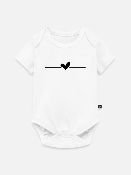 Herz Linie - Baby Premium Kurzarmbody - Weiß