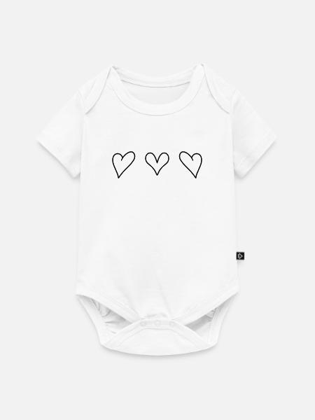 Herz Herze Liebe - Baby Premium Kurzarmbody - Weiß