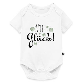 Viel Glück Glueck ! Kleeblätter - Baby Premium Kurzarmbody - Weiß - Vorne
