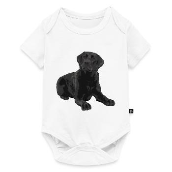 Schwarzer Labrador - Baby Premium Kurzarmbody - Weiß - Vorne