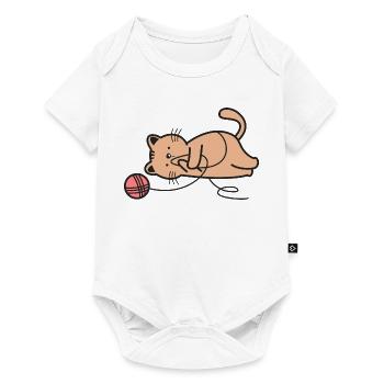 Katze Katzen - Baby Premium Kurzarmbody - Weiß - Vorne