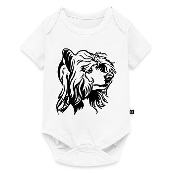 Tête de chien à crête chinoise - Body à manches courtes Premium Bébé - blanc - Devant