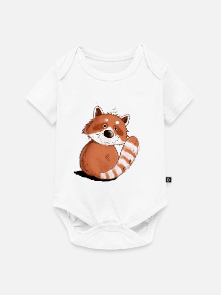 Drolliger Roter Panda I Wildtier - Baby Premium Kurzarmbody - Weiß