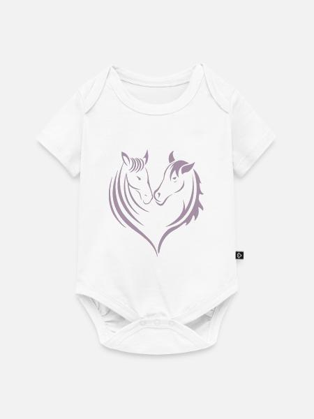 Pferde Herz Pferdeliebhaber - Baby Premium Kurzarmbody - Weiß