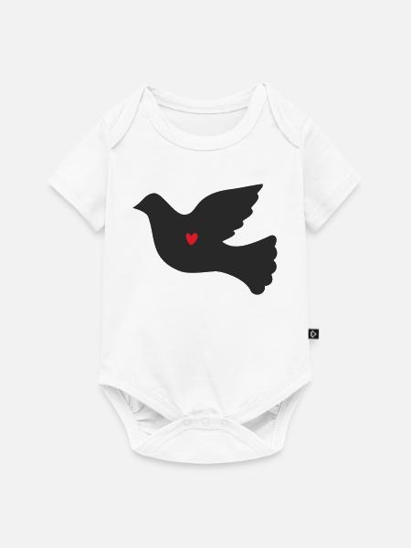 Taube Friedenstaube - Baby Premium Kurzarmbody - Weiß