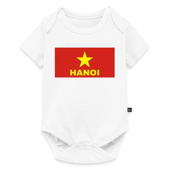 La ville de Hanoi dans le drapeau vietnamien - Body à manches courtes Premium Bébé - blanc - Devant