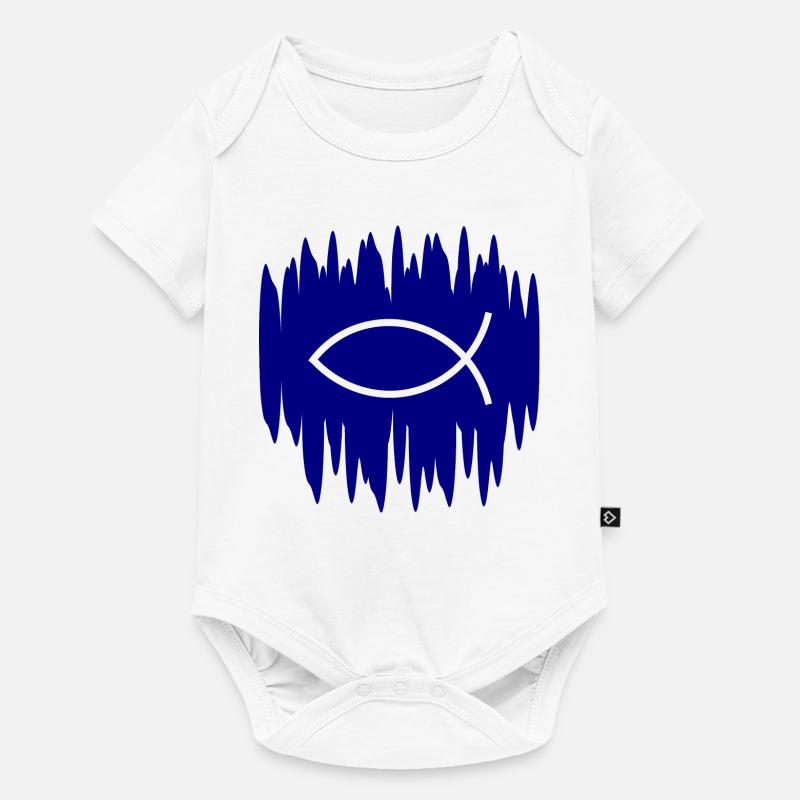 Jésus poisson Ichthys poisson poisson poisson - Body à manches courtes Premium Bébé - blanc