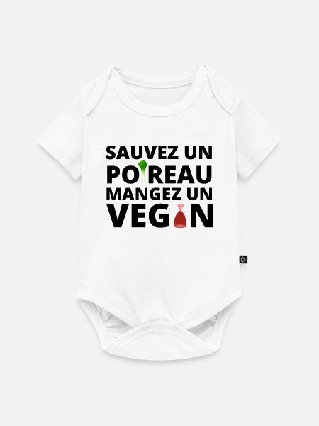 végan humour, végétarien - Body à manches courtes Premium Bébé - blanc