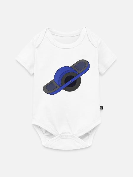Blau Ein Rad - Baby Premium Kurzarmbody - Weiß