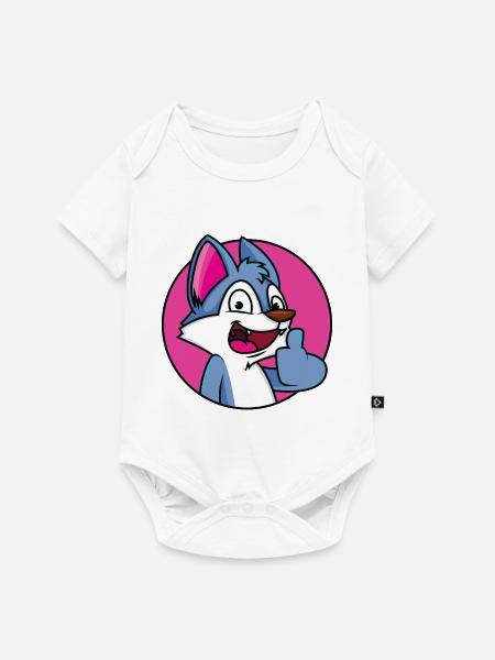 Daumen Hoch Wolf - Baby Premium Kurzarmbody - Weiß