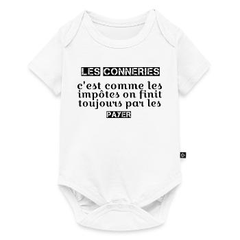 Design floral abstrait en pastel - Body à manches courtes Premium Bébé - blanc - Devant
