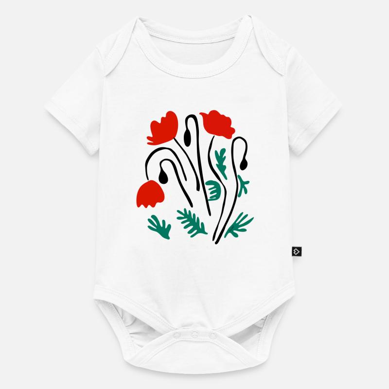 Coquelicots Matisse inspiré - Body à manches courtes Premium Bébé - blanc