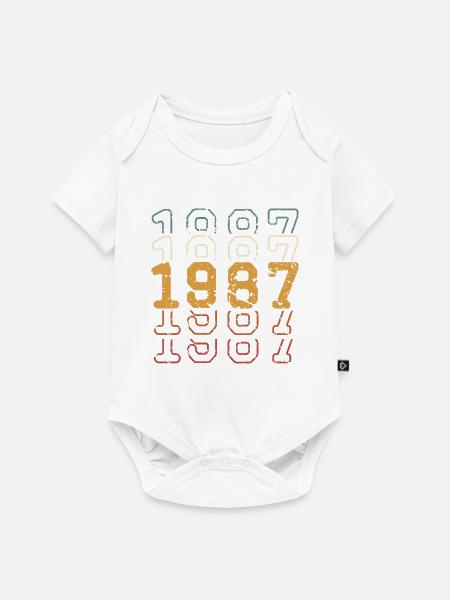 1987 - Baby Premium Kurzarmbody - Weiß