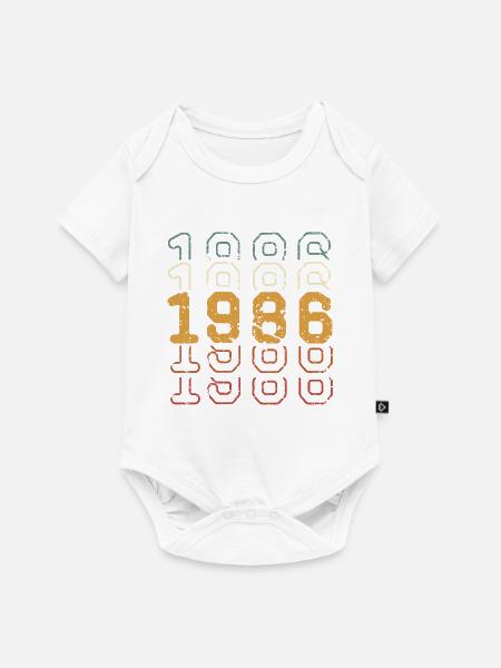 1986 - Baby Premium Kurzarmbody - Weiß