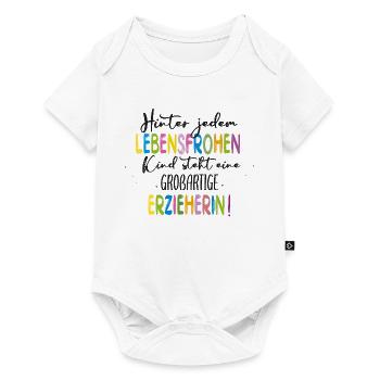 Großartige Erzieherin - Baby Premium Kurzarmbody - Weiß - Vorne