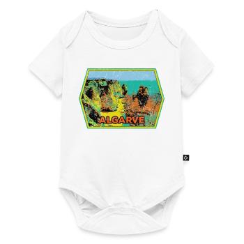 Retro badge, Algarve Portugal, beach summer sun - Baby Premium short-sleeve bodysuit - white - Front