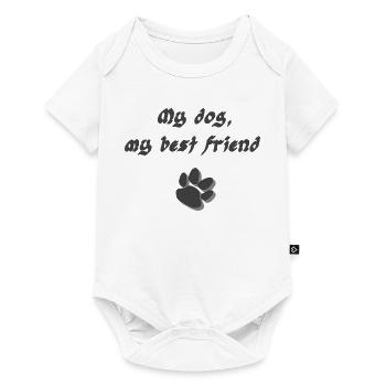 Sprücheshirts hunde, My dog, my best friend - Baby Premium Kurzarmbody - Weiß - Vorne