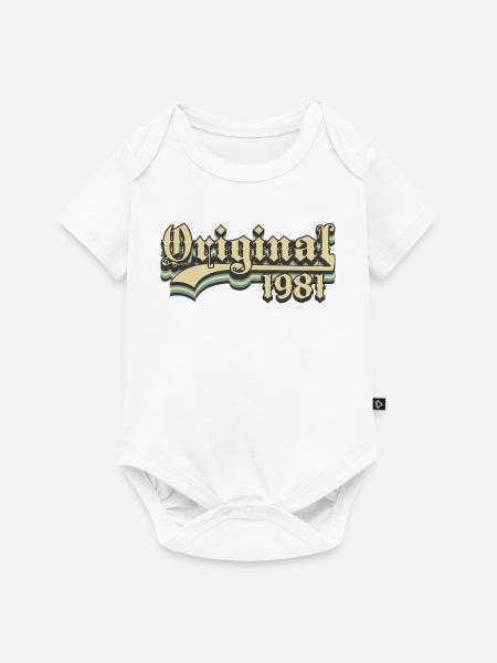 Geboren in 1981 - Baby Premium Kurzarmbody - Weiß