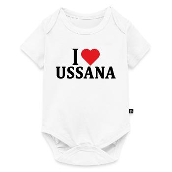 T-shirt Io amo Ussana t-shirt Sardegna - Baby Premium Kurzarmbody - Weiß - Vorne