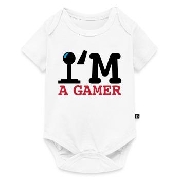 A Gamer Bold Typografie - Baby Premium Kurzarmbody - Weiß - Vorne