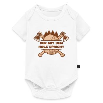 Der mit dem Holz spricht - Baby Premium Kurzarmbody - Weiß - Vorne